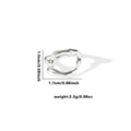 Silver liquid metal fishtail ring with irregular fluid texture and minimalist design - TYR0427 / Silver Liquid Metal