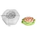 3D lotus succulent silicone mold for DIY candles and resin with size measurements - Succulent No. 3