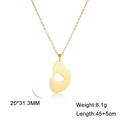 Gold plated stainless steel necklace featuring an Arabic letter cutout pendant - Arabic Letter 26