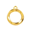 Colgante circular hueco de acero inoxidable 304 dorado con textura para joyería de bricolaje - Dorado