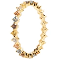 Anillo de plata S925 con circonitas de colores brillantes y baño de oro puro - US 5 / Dorado