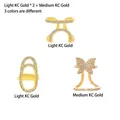 Three-piece gold nail ring set with zircon butterfly and hollow designs in KC gold - Geometric Butterfly 3pcs Set (K-1062+9859+9913)