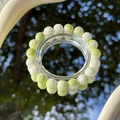 Exquisite pearl and aqua blue beaded bracelet with white and light green gemstones - S045 - Lemon Green - Jade Fragment Imitation Ceramic Bracelet #sz328