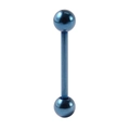 Blue plated stainless steel barbell tongue ring with 14g ball piercing design - Blue Ball