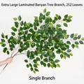 Artificial banyan tree branch with 252 green rubber-coated leaves in a single pack - Extra Large Glue-coated Banyan (1pc)