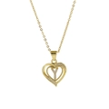 18k gold heart pendant necklace featuring sparkling letter Y inlay and elegant gems - Necklace Y