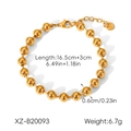 Gepolijste gouden kralenarmband van roestvrij staal met karabijnsluiting en verlengketting - Goud Minimalistische Kralen Armband (0.6cm Kralen)