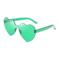 Lunettes de soleil sans monture en forme de cœur vert transparent style jelly - Vert