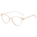 Montatura per occhiali cat-eye in beige champagne trasparente dal design retrò - Marrone Chiaro