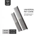 Set di due pettini in acciaio inossidabile grigio canna di fucile per cani e gatti - Nero Galvanizzato