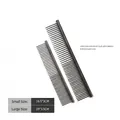 Set of two gun-grey stainless steel pet grooming combs for dogs and cats - Electroplated Black