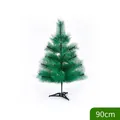 Albero di Natale artificiale verde da 90cm con base a treppiede pieghevole in nero - Albero di Aghi di Pino-Supporto in Plastica / 90cm