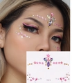 Face jewel stickers FG312 with pink stars and iridescent gems for eye makeup - FG312