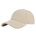 Detailweergave van de zachte beige suède textuur op een minimalistische baseballpet - Verstelbaar 54-59 / Beige