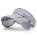 Light grey empty top sun hat with retractable side brim for summer outdoor sports - Adjustable / Gray