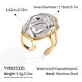Specifiche dettagliate sulle dimensioni per anello bicolore in acciaio inox martellato - Anello Bicolore Martellato Irregolare (YYR025336)