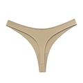 Nahtloser Low-Rise Thong in Nude-Eisseide mit minimalistischem Laserschnitt - S / Hautfarben
