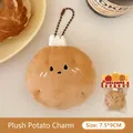 Cute brown plush potato keychain with embroidered face and beaded chain, size 7.5x9cm - Charm / 2# Plush Potato Keychain