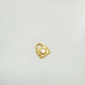 Pendentif cadenas plaqué or 18K avec incrustation de nacre pour bijoux DIY artisanaux - Cadenas - Or (Nacre Blanche)