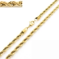 Collana a catena a fune in acciaio al titanio dorato per uomo e donna con chiusura a moschettone - 5mm / Oro / 50cm