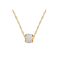 Minimalistische Goldkette aus Titanstahl mit funkelndem Zylinder-Anhänger auf weißem Grund - Gold (Titanstahl)