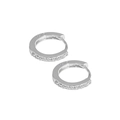 Minimalist S925 sterling silver huggie earrings with cubic zirconia stones and S925 stamp - 5mm / White Gold
