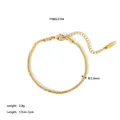 Bracciale a catena in acciaio inossidabile placcato oro 18K regolabile 17+5cm - Bracciale Gypsophila (YYB023104)