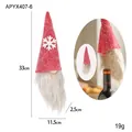 Christmas gnome wine bottle cover in red plush with white snowflake embroidery - Gnome Wine Bottle Cover