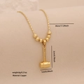 18K gold plated hammer pendant necklace with sparkling stone detail on copper chain - Hammer Pendant (4#)