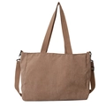 Braune Cord-Beuteltasche für Damen mit viel Platz und verstellbarem Schultergurt - Khaki