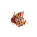 Elegant butterfly brooch with red and orange gradient enamel and sparkling crystals - Red Yellow Gradient Main Stone Butterfly