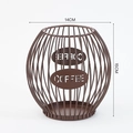 Spherical brown metal wire coffee pod basket with COFFEE inscription 14x15cm - Small / Coffee