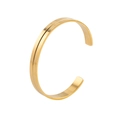 Brazalete minimalista de acero inoxidable dorado en forma de C con ranura central decorativa - Dorado