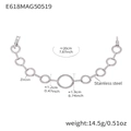 Bracciale in acciaio inossidabile argento con anelli intrecciati e zirconi 5A incastonati - Cerchio 20cm / Acciaio Cerchio Misto Zircone