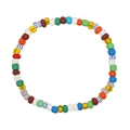 Pulsera de la amistad artesanal de cuentas de vidrio coloridas estilo bohemio étnico - Mezcla a Rayas Multicolor