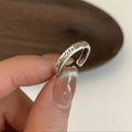925 silver adjustable open ring with Hi Barista engraving and a smiley face - J3732 Vintage Letter Engraved