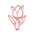 Tulip-shaped metal paperclip in rose gold finish for decorative office use - Rose Gold