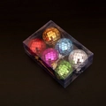 Set di sei mini palline di Natale disco colorate in scatola trasparente - Multicolore 4cm (Set di 6)