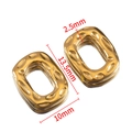 Golden stainless steel geometric link with hammered texture, 13.5mm height variant - Ellipse / 5 Pieces / Gold
