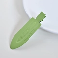 Close-up of green acetate hair clip with matte texture and UANODIAM letter engraving - 23# Metal 7cm Seamless Clip