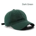 Classic dark green washed cotton baseball cap with adjustable strap and curved brim - Adjustable / Dark Green