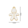 Gingerbread man DIY charm in white enamel with 1.8cm by 1.25cm size markings - 2374 White Gingerbread Man