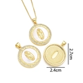 Collier médaille Vierge Marie plaqué or 18k avec incrustation de nacre et cristaux fins - Vierge Marie Style Incrustation Coquille (款式C)