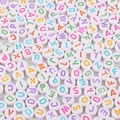 White round acrylic alphabet beads with colorful capital letters for DIY jewelry making - 4x7mm (100 Pcs/Pack) / White & Colorful Letters