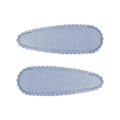 Paire de pinces à cheveux en tricot bleu clair avec bords festonnés pour filles - Pince Goutte à Bord Festonné (Lot de 2) / Bleu Violet-Texture Tissée
