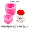 Set di stampi in silicone pupazzo di neve 3D per candele e artigianato fai da te - 1#B1069 Pupazzo di Neve-Rosa