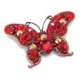 Exquisite vintage alloy butterfly brooch with red crystals and AB rhinestones - Style 52/Red Retro Full Rhinestone