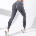 Donkergrijze naadloze yoga-legging met hoge taille en ademende lasergesneden details - M / Grijs