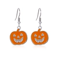 Halloween pumpkin lantern earrings with sparkling orange finish and silver hooks - 22.Glitter Pumpkin Earrings