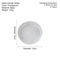 Vassoio per candele in vetro trasparente minimalista con trama a coste diametro 10cm - Vassoio per Candele a Ingranaggi a Costine - Trasparente